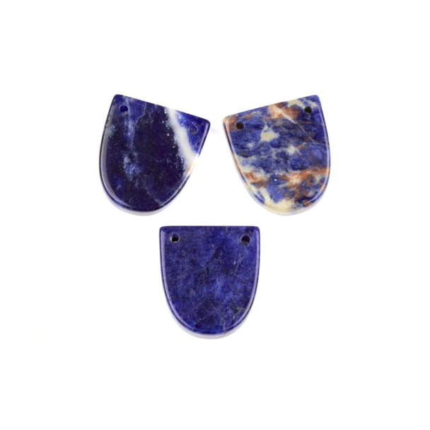 Sodalite 18x20mm Top Through Drilled Shield Pendant - 1 per bag