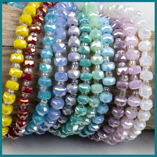 Cherry Tree Beads Crystal Beads - 5x8mm Faceted Heishi Beads, 22 inch strand 