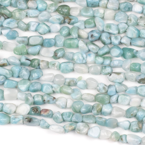 Larimar Grade "A" 4-6mm Chip/Pebble Beads - 15 inch strand