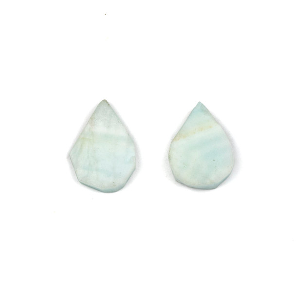 Hemimorphite approximately 12x17mm Rough/Not Polished Top Drilled Teardrop Pendants - 1 pair/2 pieces per bag