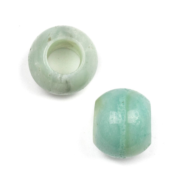 Large Hole Amazonite 18mm Round Beads with a 9mm Hole - 2 per bag