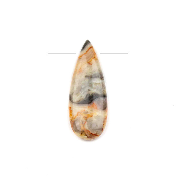 Crazy Lace Agate 12x32mm Top Drilled Teardrop Pendant - 1 per bag