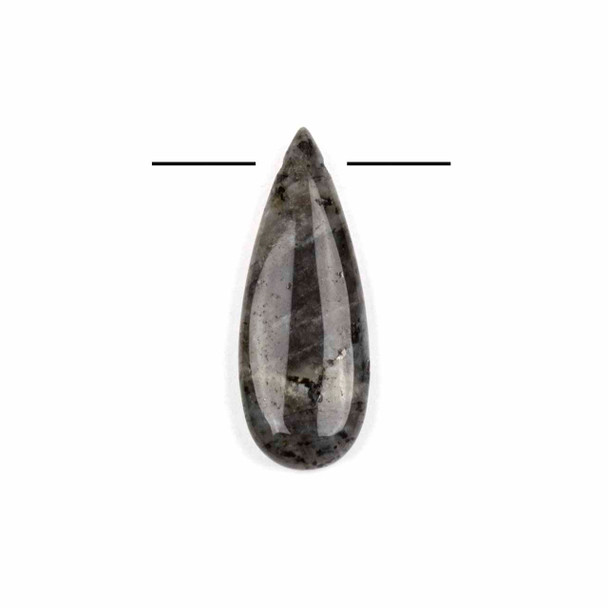 Black Labradorite/Larvikite 12x32mm Top Drilled Teardrop Pendant - 1 per bag