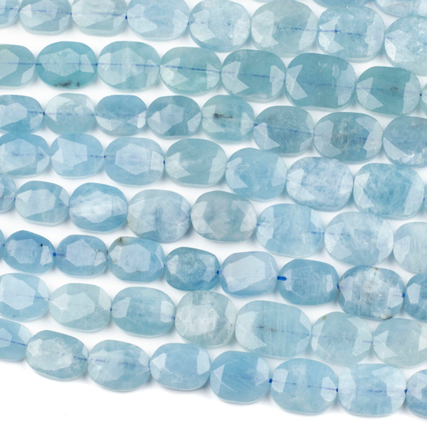 Aquamarine 12x14-20x24mm Graduated Faceted Irregular Oval Beads - 17 inch strand