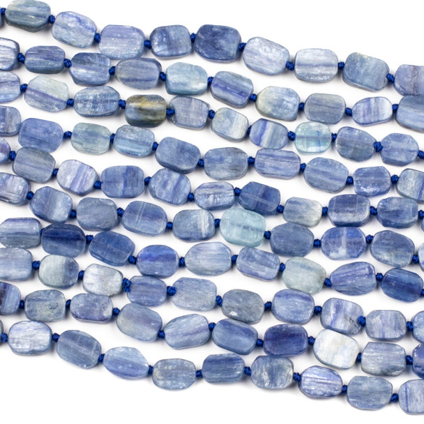 Kyanite 9x12mm Irregular Oval Beads - 16 inch knotted strand