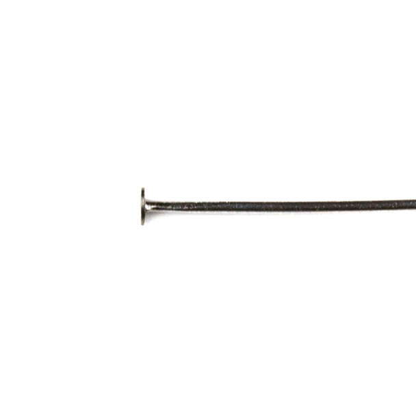 Gun Metal Plated Brass 1.5 inch, 22g Headpins - 150 per bag