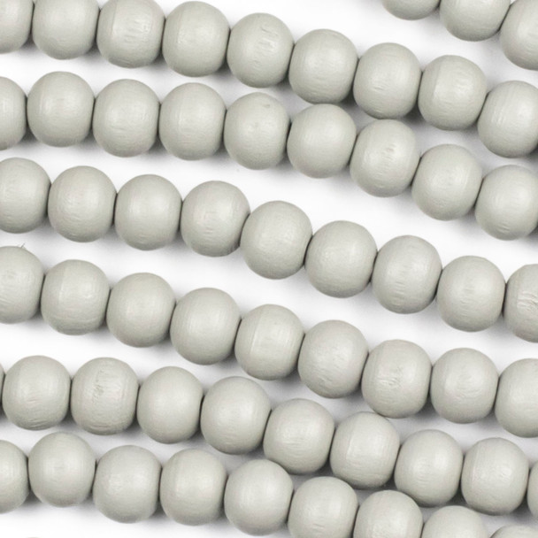 Grey Schima Superba Wood 8mm Round Beads - 15 inch strand