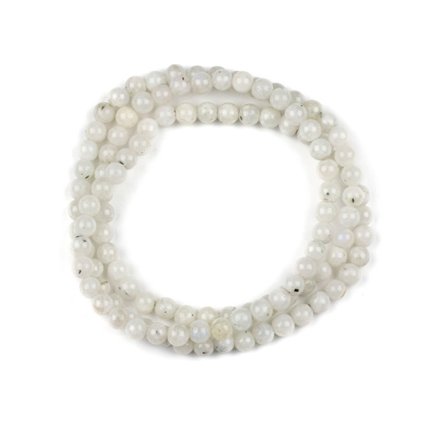 Moonstone 6mm Mala Round Beads - 29 inch strand