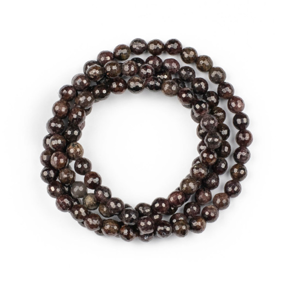 Garnet 8mm Mala Faceted Round Beads - 36 inch strand