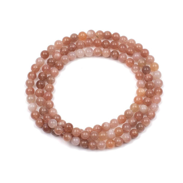 Cherry Tree Beads Sunstone 6mm Mala Round Beads - 115 beads per strand 
