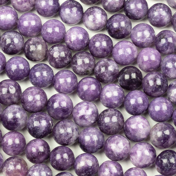 Lepidolite 10mm Round Beads - 15 inch strand