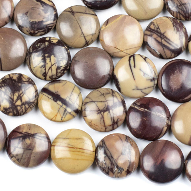Cherry Tree Beads Purple Cherry Creek Jasper 20mm Coin Beads - 16 inch strand 