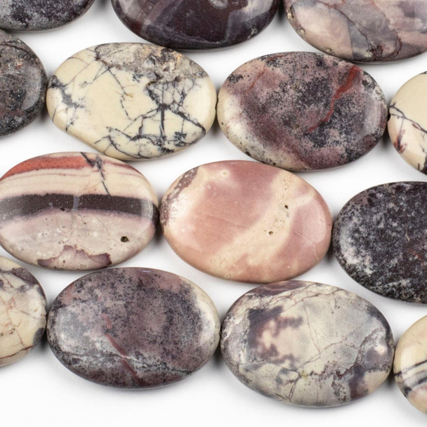 Cherry Tree Beads Porcelain Jasper 25x35mm Oval Beads - 16 inch strand 