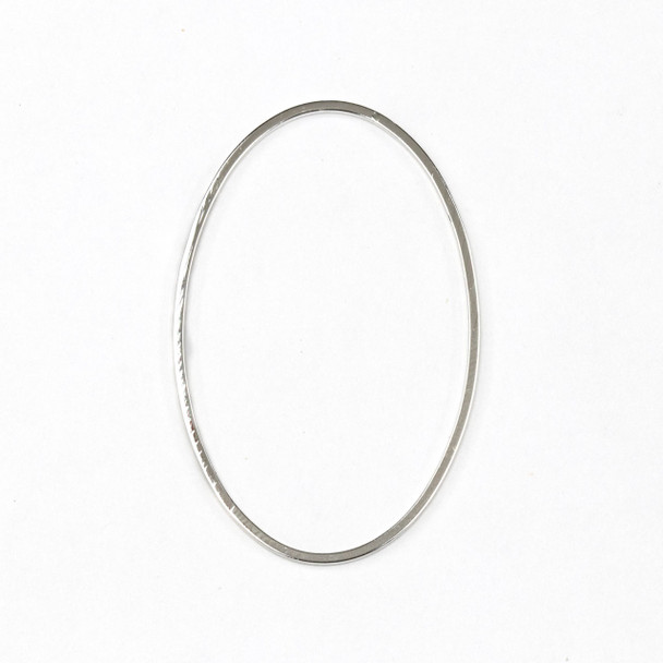 Coated Silver Plated Brass 30x46mm Oval Hoop Components - 6 per bag - CTBYH-009sc