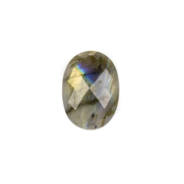 Cherry Tree Beads Labradorite 18x25mm Faceted Oval Cabochon - 6-7mm thick, 1 per bag 