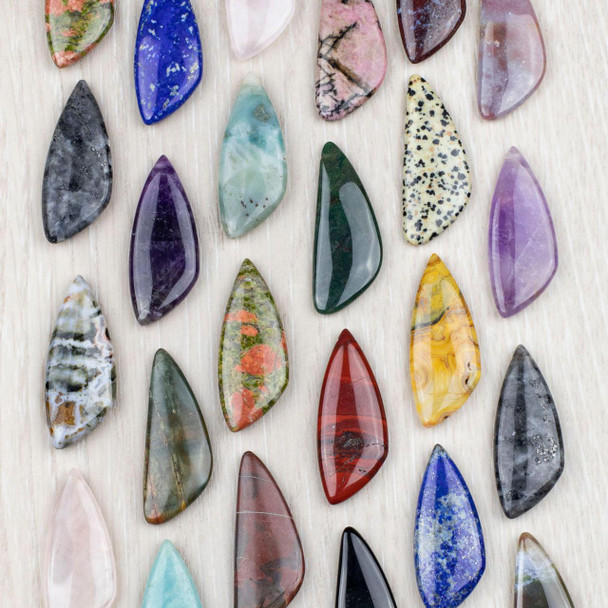 Cherry Tree Beads Natural Gemstone 20x48mm Top Drilled Triangle Free Form Pendant - 1 per bag 