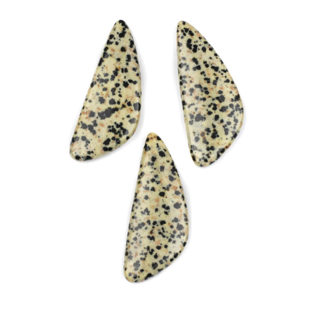 Dalmatian Jasper 20x48mm Top Drilled Triangle Free Form Pendant - 1 per bag