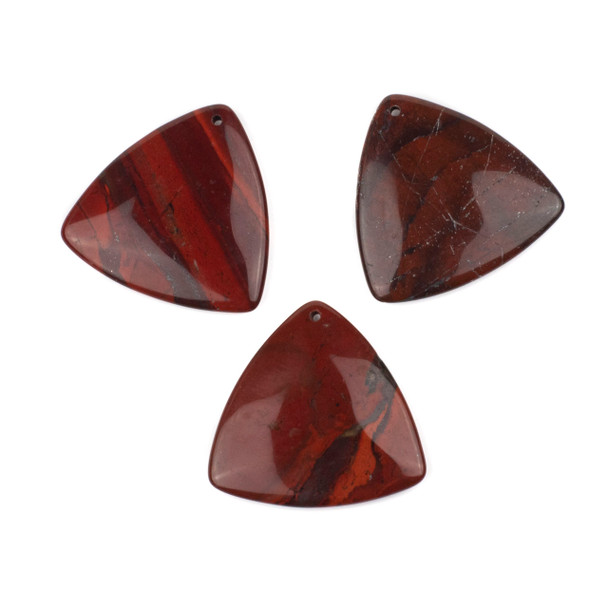 Rainbow Jasper 35mm Top Front to Back Drilled Puff Triangle Pendant - 1 per bag
