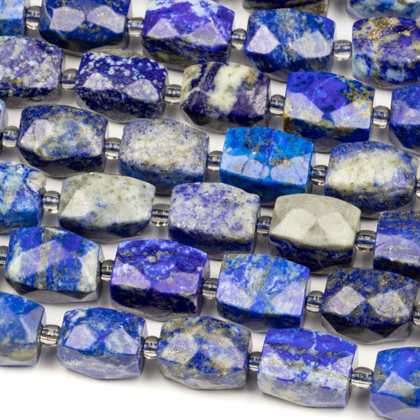 Lapis 12x16mm Faceted Nugget Beads - 16 inch strand