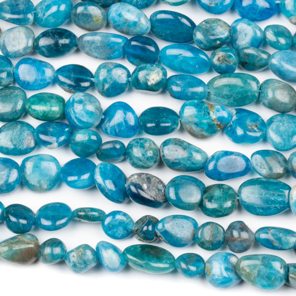 Apatite 10x12mm Pebble Beads - 16 inch strand