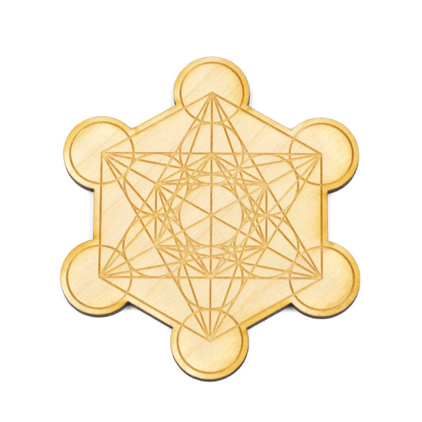 Metatron's Cube Crystal Grid #2 - 4 inch, Birch Wood