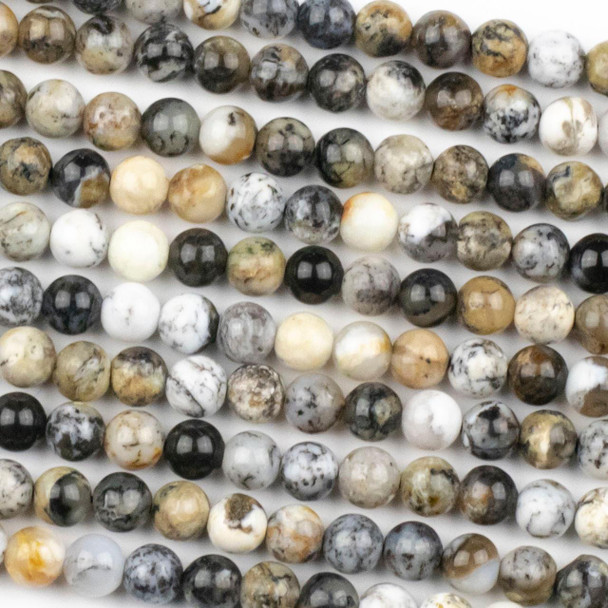 Cherry Tree Beads Black Opal 6mm Round Beads - 15 inch strand 