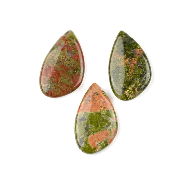 Unakite 18x30mm Top Side Drilled Free Form Pendant - 1 per bag