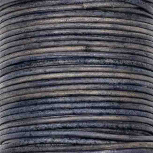 1mm Antique Dark Grey Leather Cord - #479, 25 meter spool