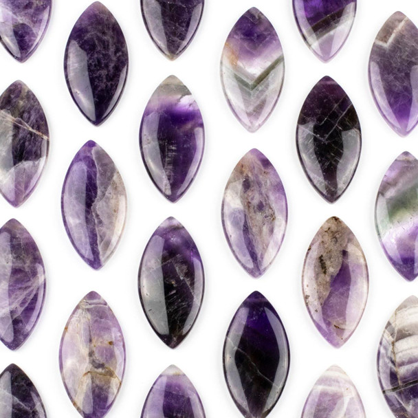 Cherry Tree Beads Amethyst 25x50mm Top Side Drilled Marquise Pendant with a Flat Back - 1 per bag Cherry Tree Beads Amethyst 25x50mm Top Side Drilled Marquise Pendant with a Flat Back - 1 per bag