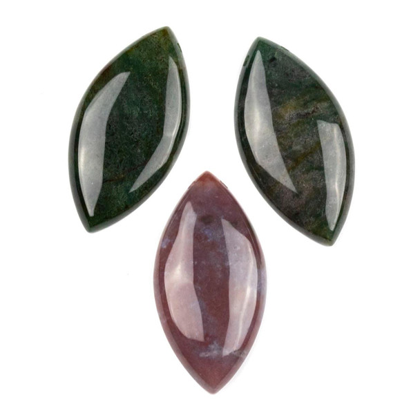Cherry Tree Beads Fancy Jasper 25x50mm Top Side Drilled Marquise Pendant with a Flat Back - 1 per bag Cherry Tree Beads Fancy Jasper 25x50mm Top Side Drilled Marquise Pendant with a Flat Back - 1 per bag