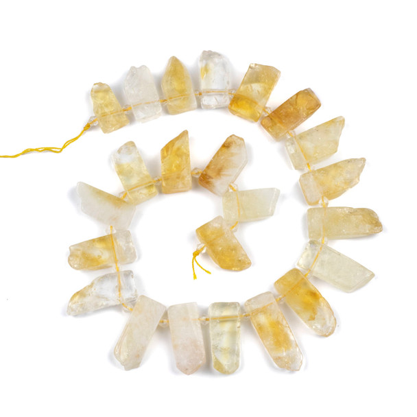 Citrine Graduated 12x20-60mm Top Drilled Slab Beads - 15 inch strand