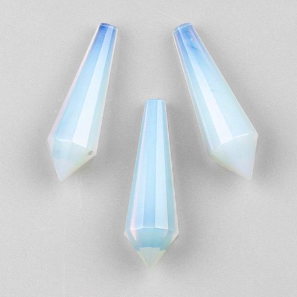 Cherry Tree Beads Synthetic Opalite 16x55mm Tapered Hexagon Pointed Specimen - 1 piece, no holes
