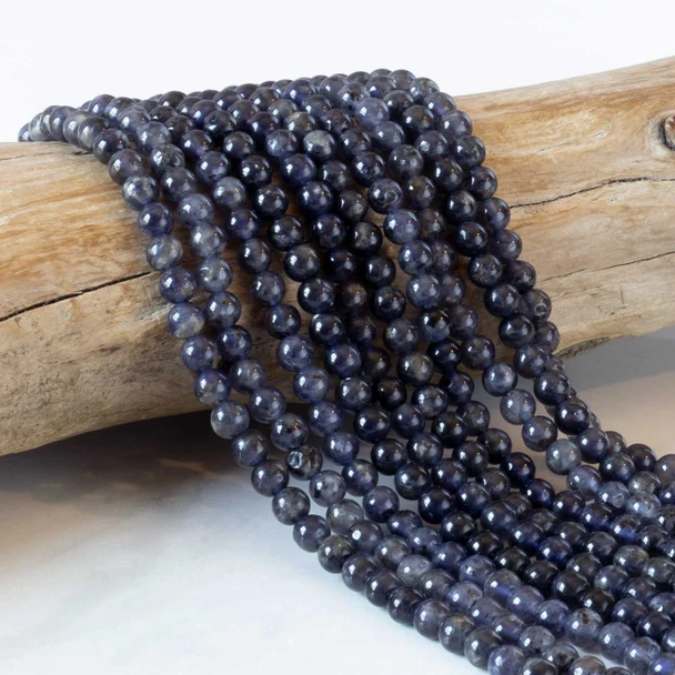 natural deep blue round beads for jewelry design