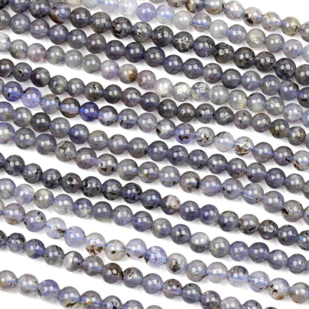 Iolite 5mm Round Beads - 15.5 inch strand