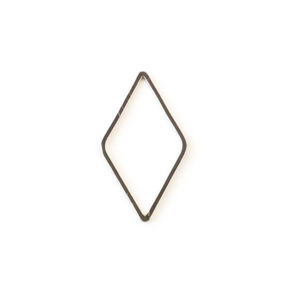 13x23mm diamond/kite-shaped links made of gun metal plated brass, displayed to show geometric shape and smooth finish. 13x23mm diamond/kite-shaped links made of gun metal plated brass, displayed to show geometric shape and smooth finish.