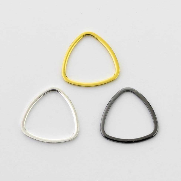 Cherry Tree Beads Plated Brass 19mm Rounded Triangle Link - 6 per bag - ES7632 