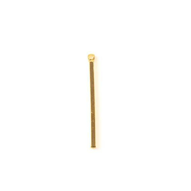 Gold Colored Brass 2x30mm Rectangle Drop - 6 per bag - ES7722g