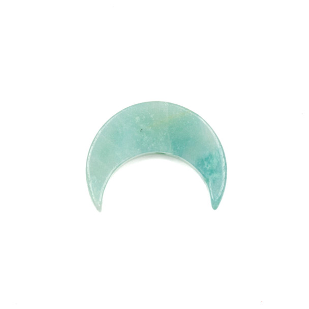 Amazonite 20x25mm Vertically Drilled Moon Pendant - 1 per bag