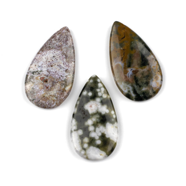 Ocean Jasper 24x44mm Top Side Drilled Teardrop Pendant - 1 per bag