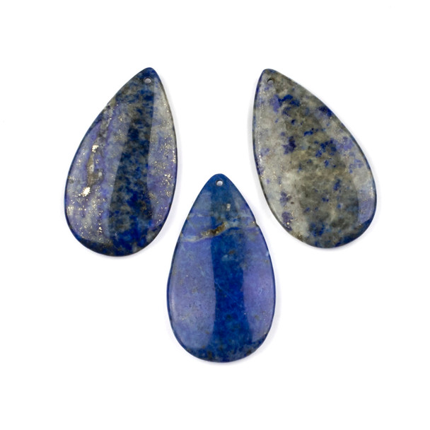 Lapis 24x44mm Top Front Drilled Teardrop Pendant - 1 per bag