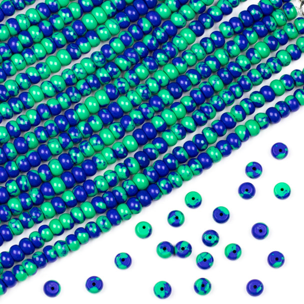 Azurite 4x6mm Rondelle Beads - approx. 8 inch strand, Set A