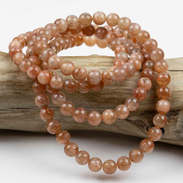 Cherry Tree Beads Sunstone 8mm Mala Round Beads - 115 beads per strand 