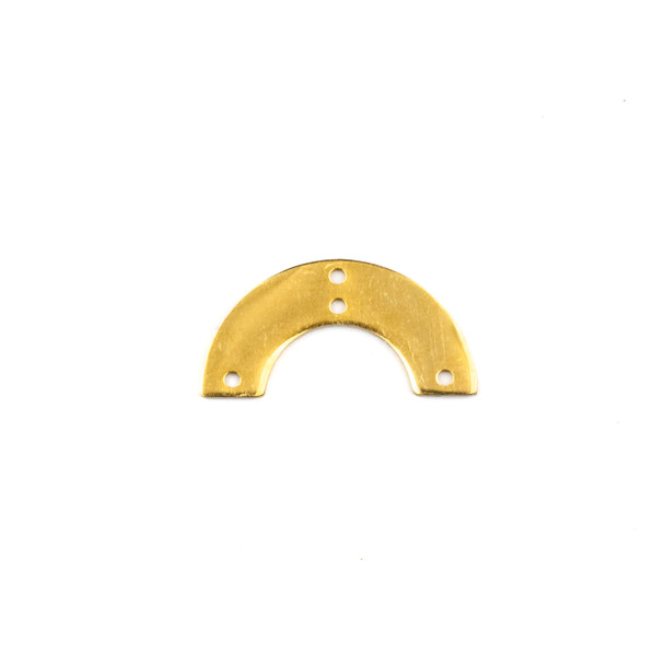 18k Gold Plated Stainless Steel 12.5x25mm Small Wide "U" Shaped Component with 4 Holes - 1 per bag