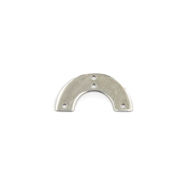 Natural Silver Stainless Steel 12.5x25mm Small Wide "U" Shaped Component with 4 Holes - 1 per bag