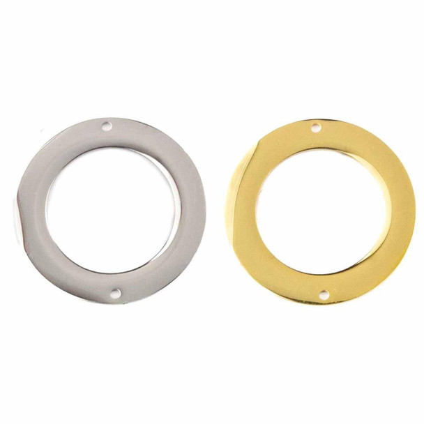 Cherry Tree Beads 304 Stainless Steel 35mm Donut Components with 2 Holes - 2 per bag 