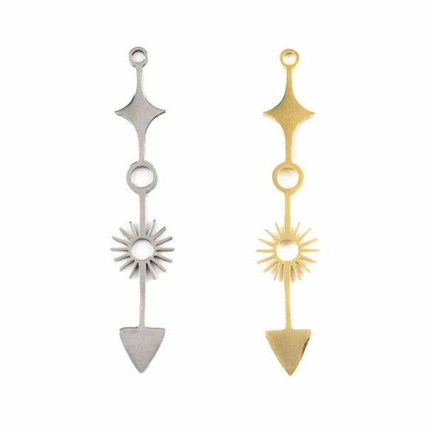 Cherry Tree Beads 304 Stainless Steel 8x42mm Celestial Arrow Components - 2 per bag 