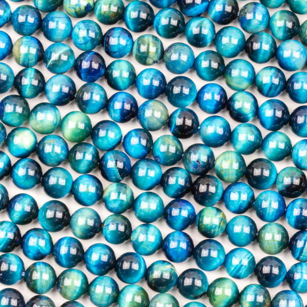 Blue Tigereye 8mm Faceted Round Beads - 15 inch strand