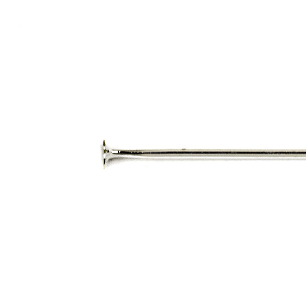 Silver Plated Brass 2 inch, 20g Headpins - 100 per bag