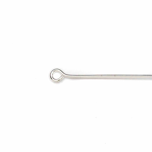 Silver Plated Brass 3 inch, 21g Eye Pins - 100 per bag