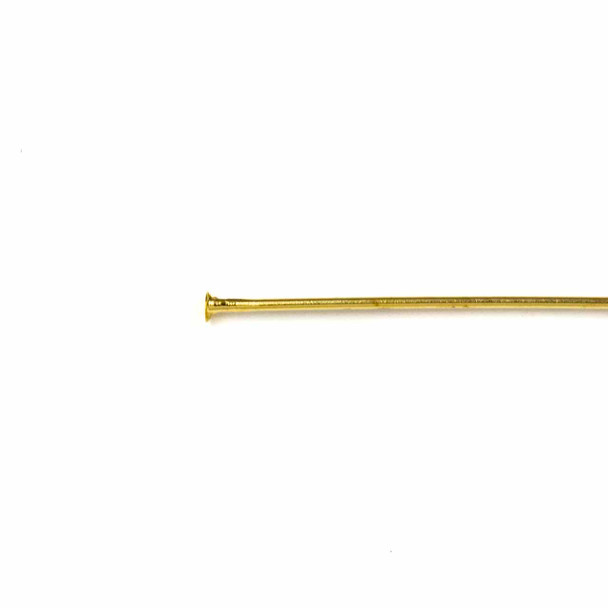 Gold Plated Brass 3 inch, 21g Headpins - 50 per bag